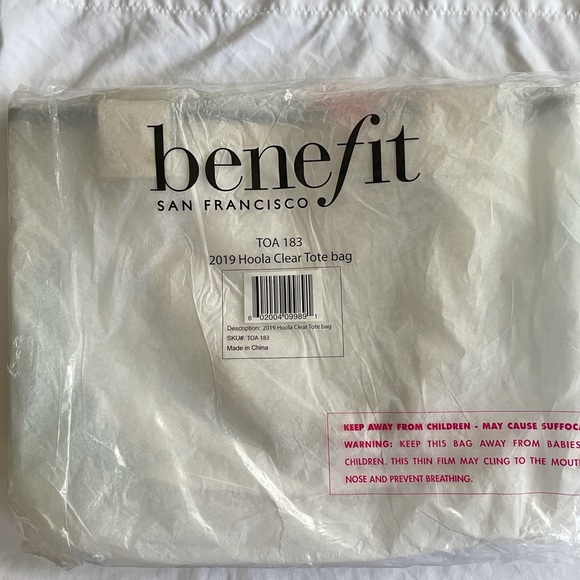 2019 Benefit Hoola clear tote bag